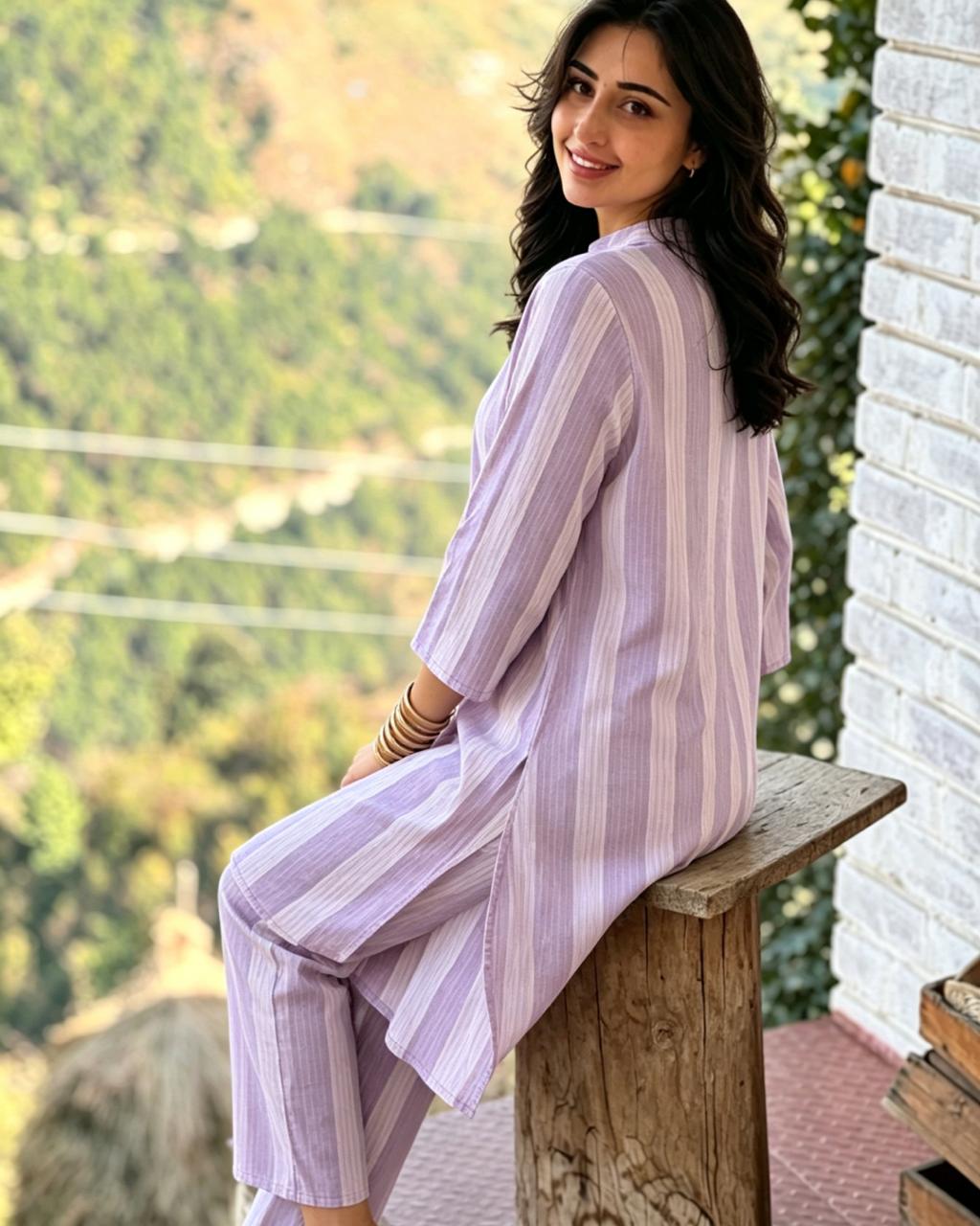 Everyday Lilac Stripe Co-Ord Set