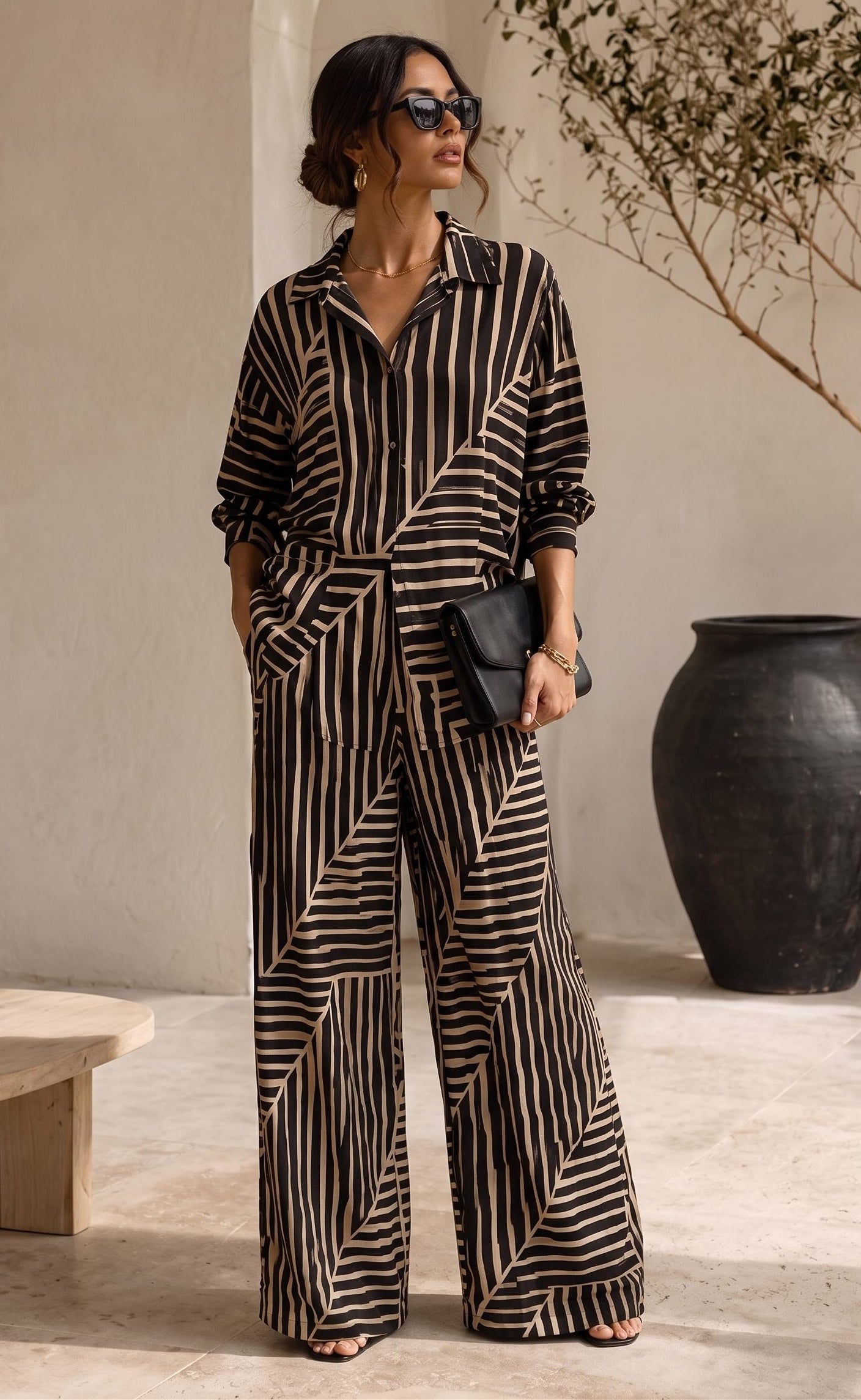 Midnight Geometry Printed Co-Ord Set