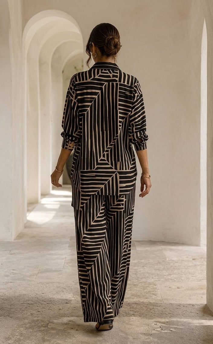 Midnight Geometry Printed Co-Ord Set
